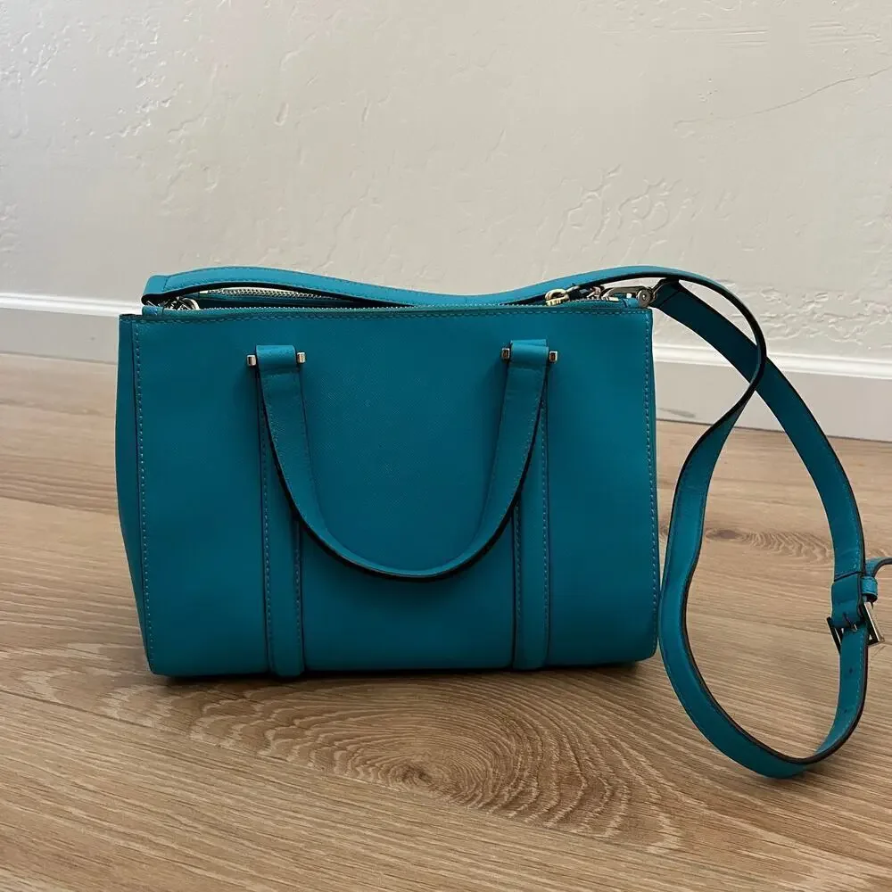 EUC $385 Kate Spade New York Newbury Lane Turquoise Cadene Satchel